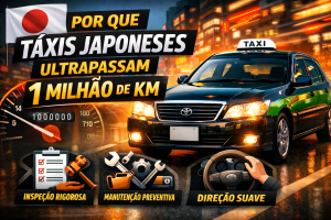 Por que táxis japoneses ultrapassam 1 milhão de quilômetros: o sistema invisível de engenharia, disciplina e manutenção que redefine a durabilidade automotiva