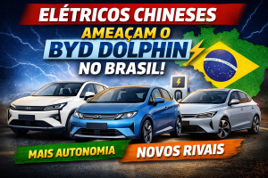 NOVOS ELÉTRICOS CHINESES CHEGAM AO BRASIL E AMEAÇAM O REINADO DO BYD DOLPHIN COM MAIS AUTONOMIA, ESPAÇO E TECNOLOGIA