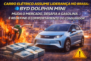 Carro elétrico assume liderança no Brasil: BYD Dolphin Mini muda o mercado, desafia a gasolina e redefine o comportamento do consumidor