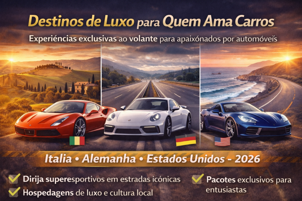 Destinos de Luxo Para Quem Ama Carros: Experiências Exclusivas ao Volante em Itália, Alemanha e Estados Unidos