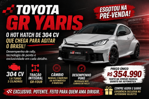 Toyota GR Yaris 2026 no Brasil: Hot Hatch de 304 cv Esgota na Pré-venda e Eleva o Nível dos Esportivos Compactos