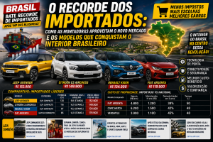 O Recorde dos Importados: Como as Montadoras Aproveitam o Novo Mercado e os Modelos que Conquistam o Interior Brasileiro