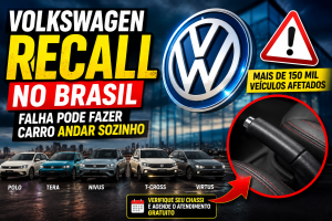 Volkswagen convoca recall de mais de 150 mil veículos no Brasil por falha que pode fazer carro se mover sozinho