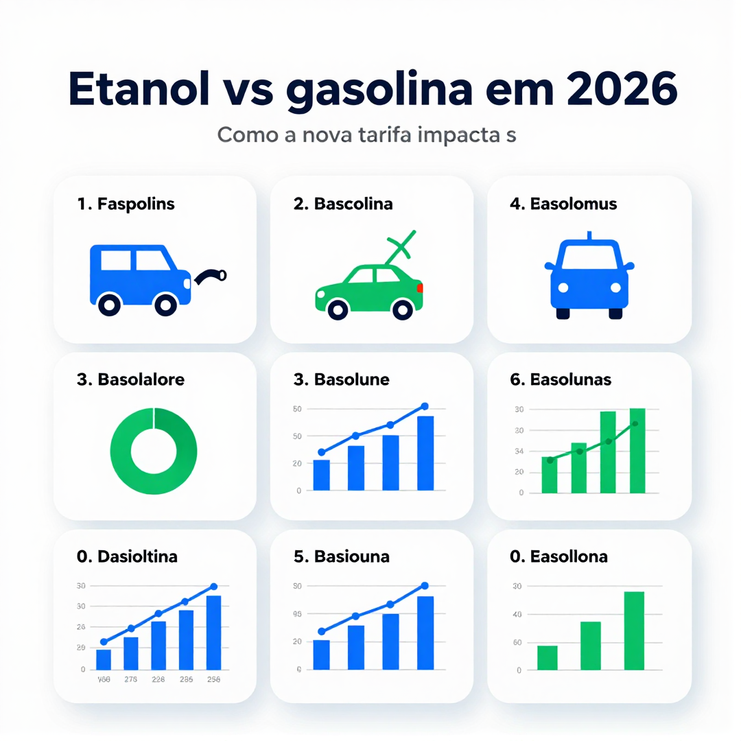 Infográfico - Etanol versus gasolina em 2026: como a nova tarifa impacta seu flex e seu bolso