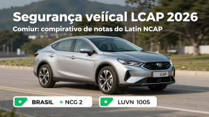 Segurança veicular: comparativo de notas do Latin NCAP 2026
