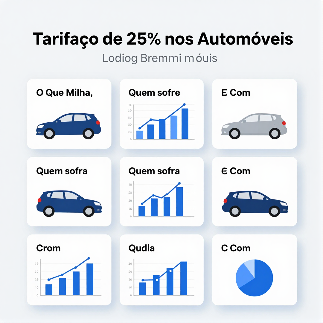 Infográfico - Tarifaço de 25% nos Automóveis: O Que Muda, Quem Sofre e Como se Posicionar no Mercado