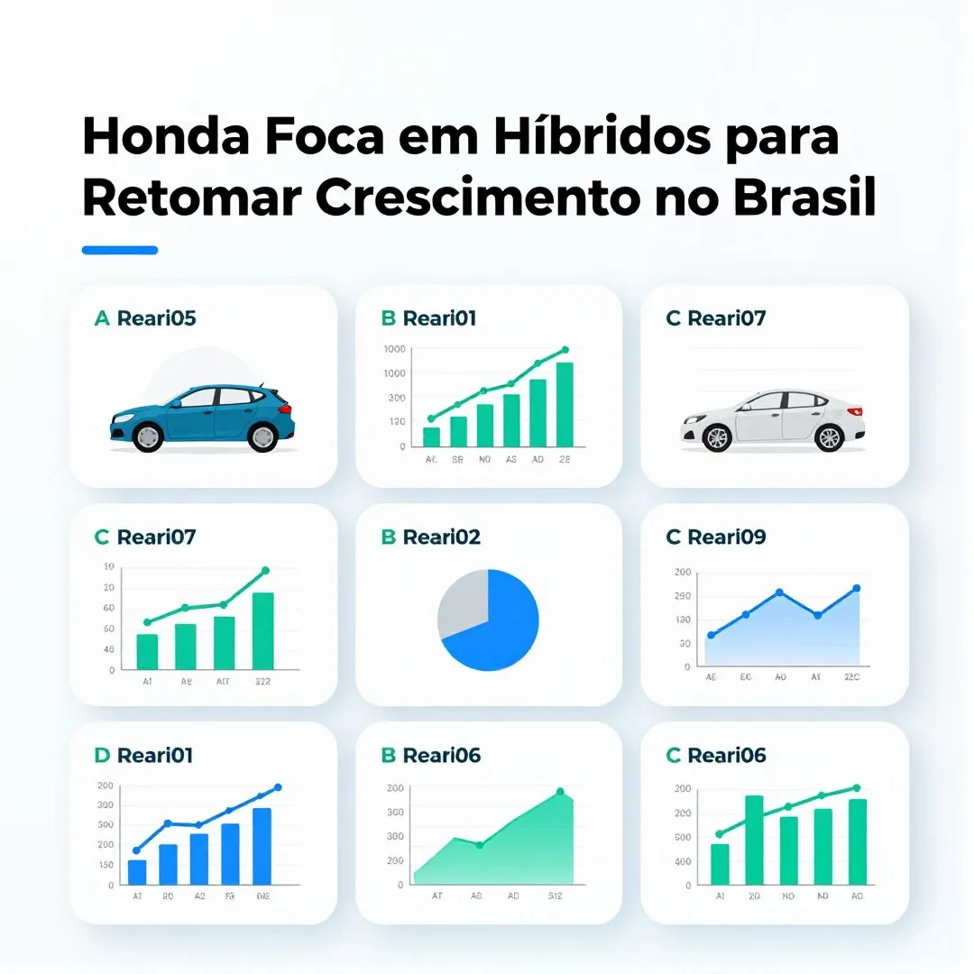 Infográfico - Honda Foca em Híbridos para Retomar Crescimento no Brasil: Comparativo com a Concorrência