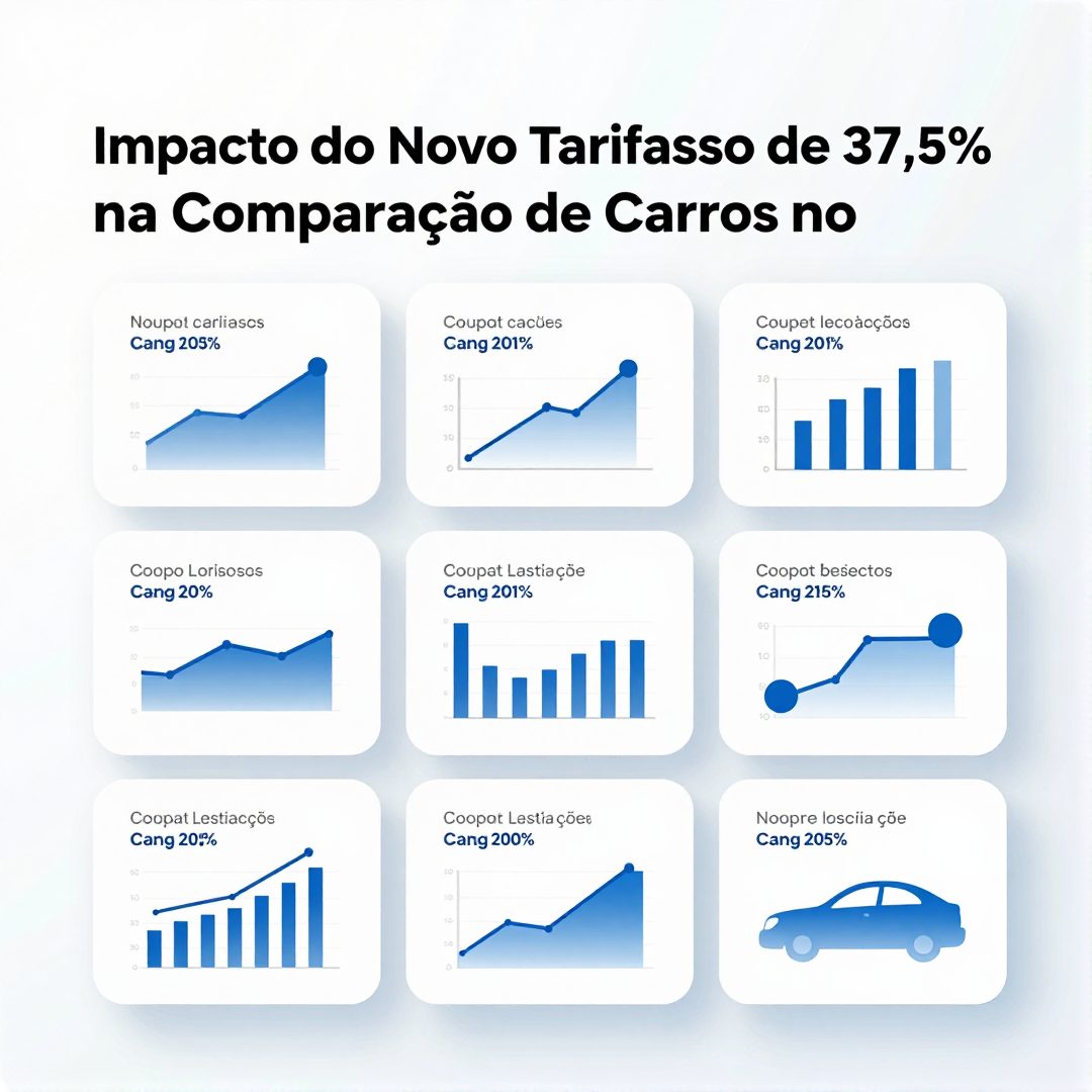 Infográfico - Impacto do Novo Tarifaço de 37,5% na Comparação de Carros no Mercado Brasileiro