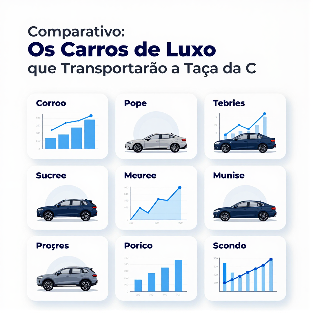Infográfico - Comparativo: Os Carros de Luxo que Transportarão a Taça da Copa em Baú Louis Vuitton ao Estádio