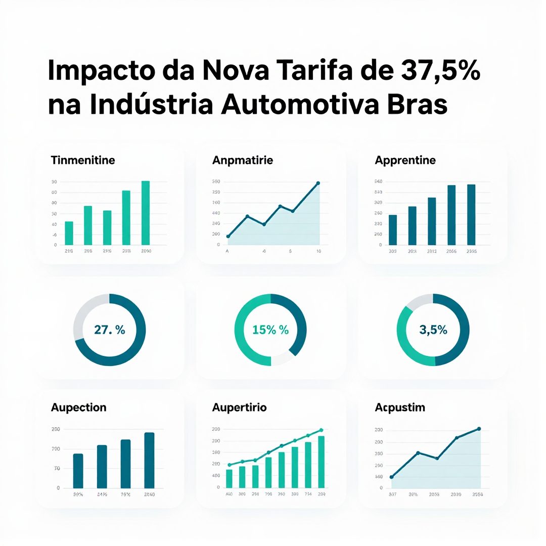 Infográfico - Impacto da Nova Tarifa de 37,5% na Indústria Automotiva Brasileira: Preços, Exportações e Novas Estratégias