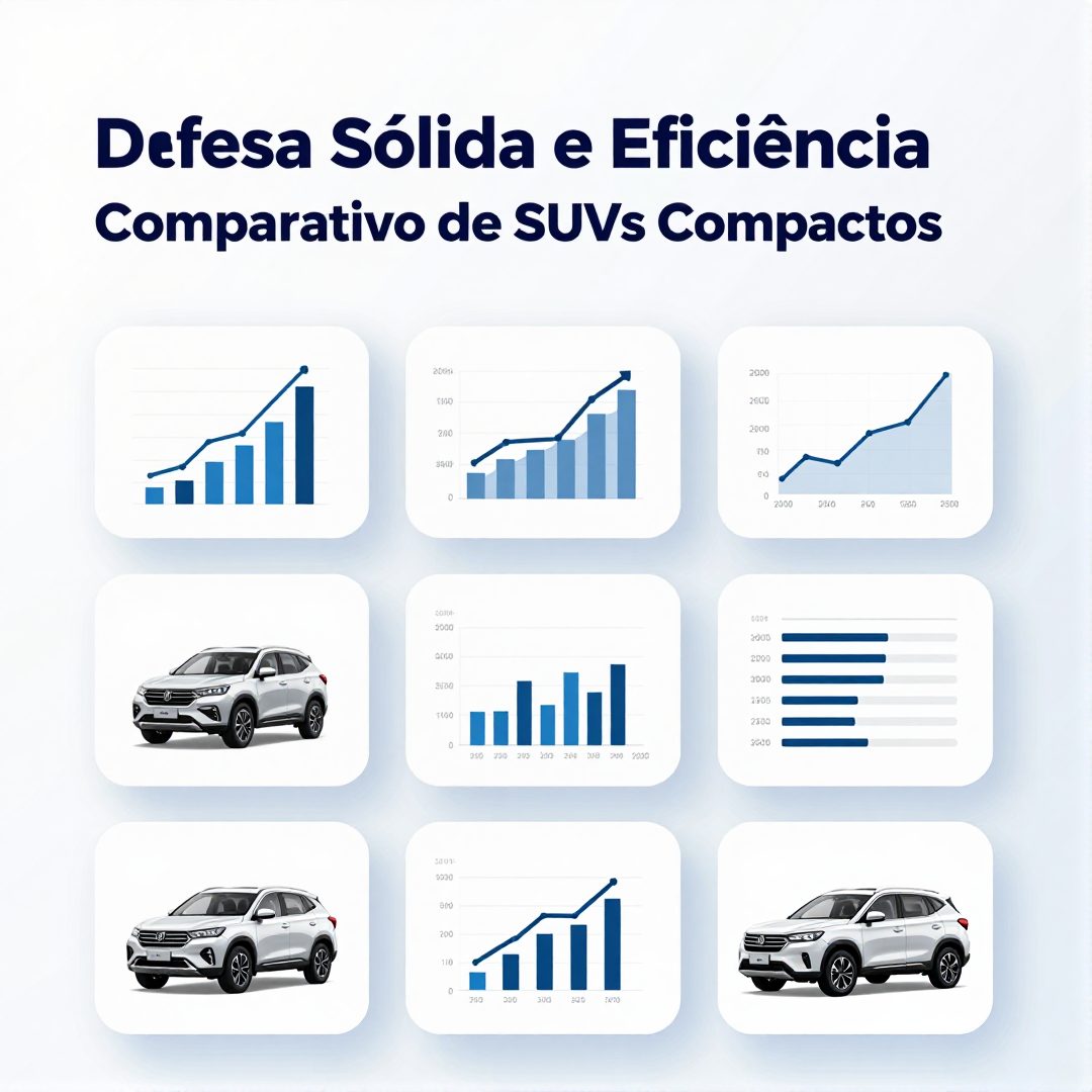 Infográfico - Defesa Sólida e Eficiência: Comparativo de SUVs Compactos que Priorizam Durabilidade e Custo-Benefício