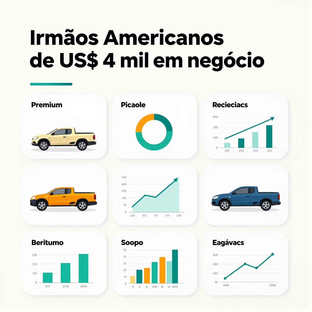 Infográfico - Irmãos americanos transformam picape de US$ 4 mil em negócio lucrativo que já fatura US$ 3 milhões