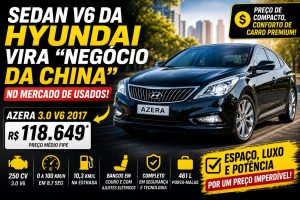 Hyundai Azera V6 2017 vira destaque no mercado de usados ao oferecer luxo e desempenho por preço competitivo
