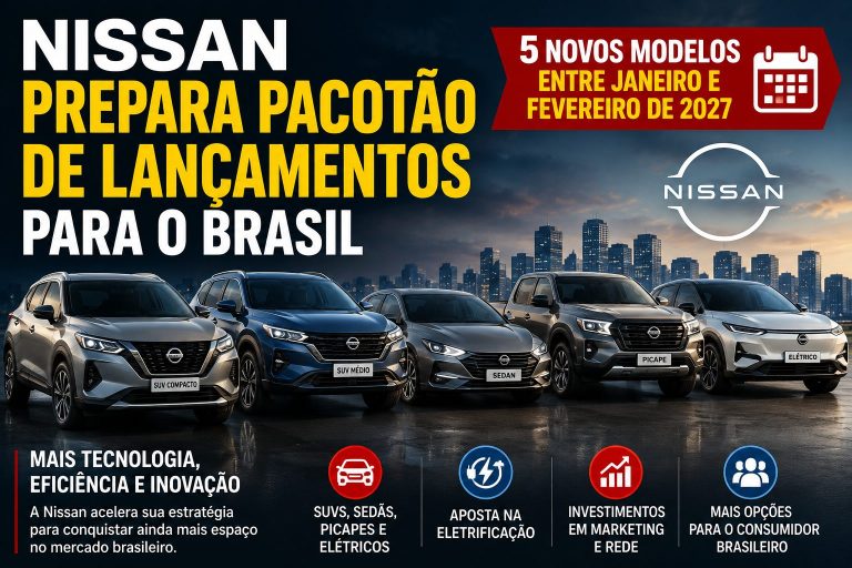 Nissan prepara cinco lançamentos para o Brasil entre janeiro e fevereiro de 2027