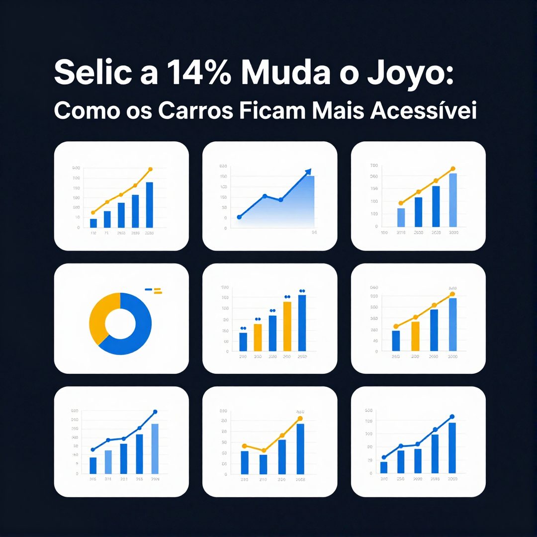 Infográfico - Selic a 14% Muda o Jogo: Como os Carros Ficam Mais Acessíveis e o Mercado se Agita
