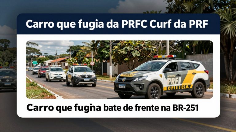 Carro que fugia da PRF bate de frente na BR-251: lições sobre frenagem e distância segura no trânsito