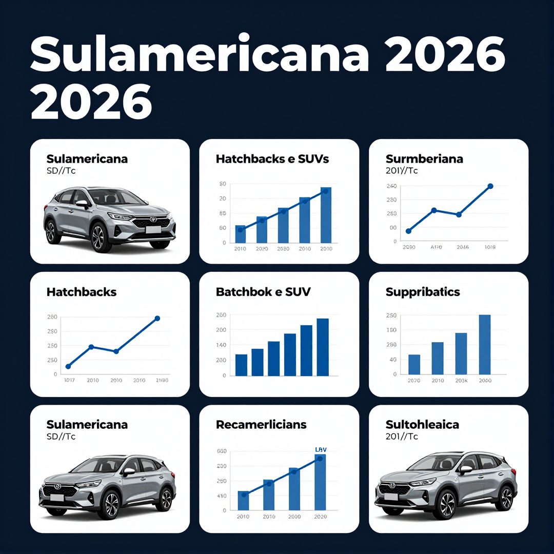 Infográfico - Sulamericana 2026: comparação entre hatchbacks e SUVs para deslocamentos de torcedores em estradas nacionais