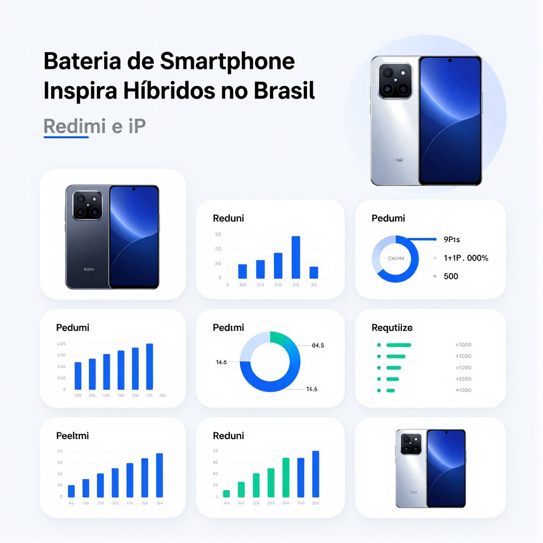 Infográfico - Bateria de Smartphone Inspira Híbridos no Brasil: Redmi e iPhone Abrem Caminho para Eficiência Automotiva