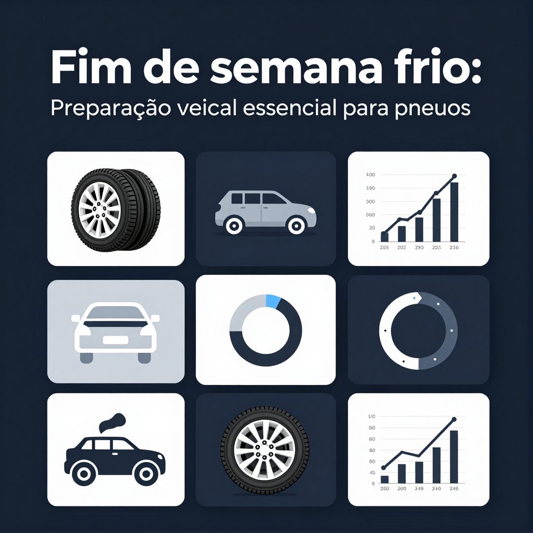 Infográfico - Fim de semana frio: preparação veicular essencial para pneus, bateria e fluidos em temperaturas baixas