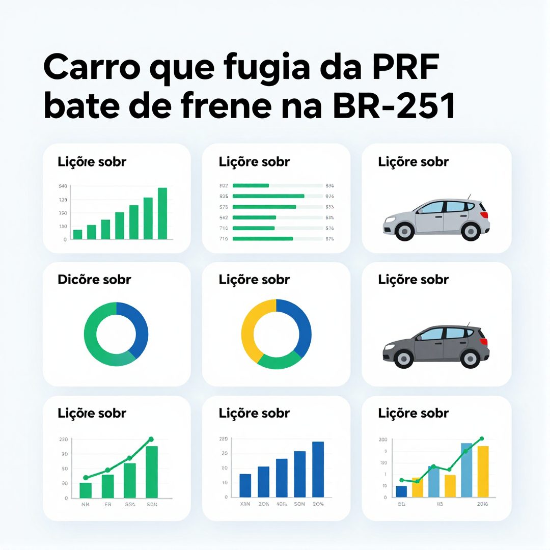 Infográfico - Carro que fugia da PRF bate de frente na BR-251: lições sobre frenagem e distância segura no trânsito