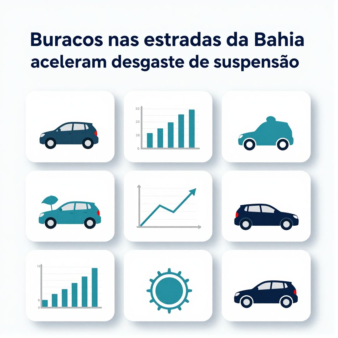 Infográfico - Buracos nas estradas da Bahia aceleram desgaste de suspensão e pneus em veículos de passeio