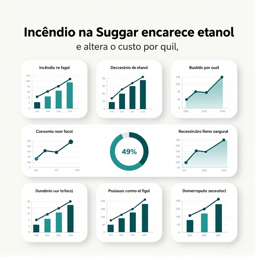 Infográfico - Incêndio na Suggar encarece etanol e altera o custo por quilômetro dos carros flex no Brasil