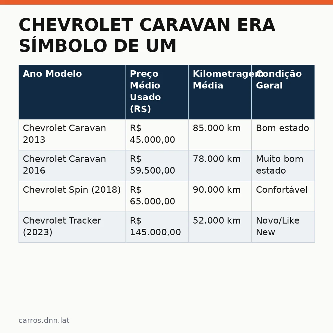 Infográfico - Chevrolet Caravan era Símbolo de um Época Dourada para os Sedans no Brasil
