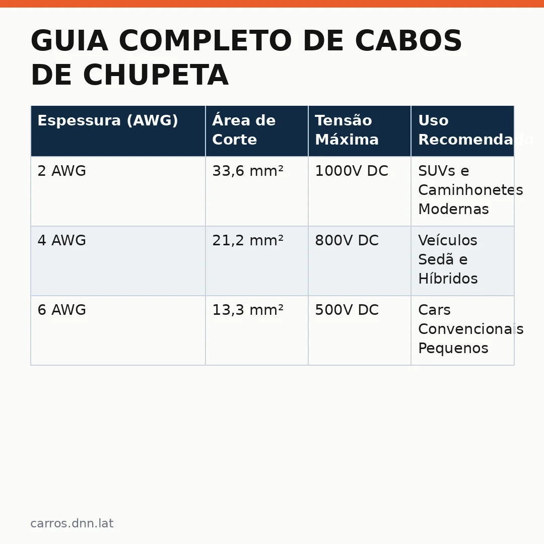 Infográfico - Guia Completo de Cabos de Chupeta para Salvamentos Elétricos