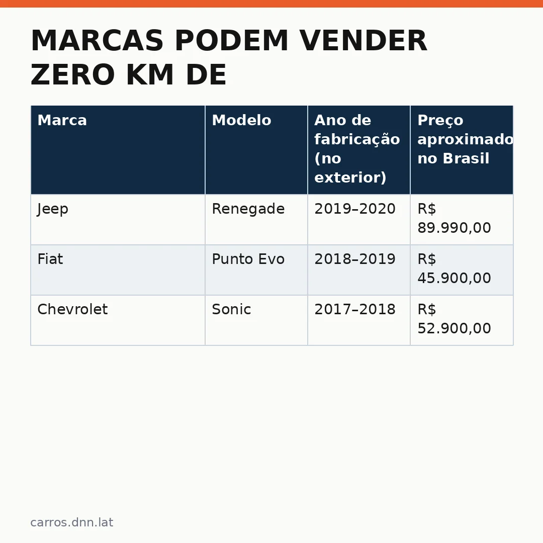 Infográfico - Marcas podem vender zero km de modelos antigos? O que a lei diz sobre estoques com mais de dois anos