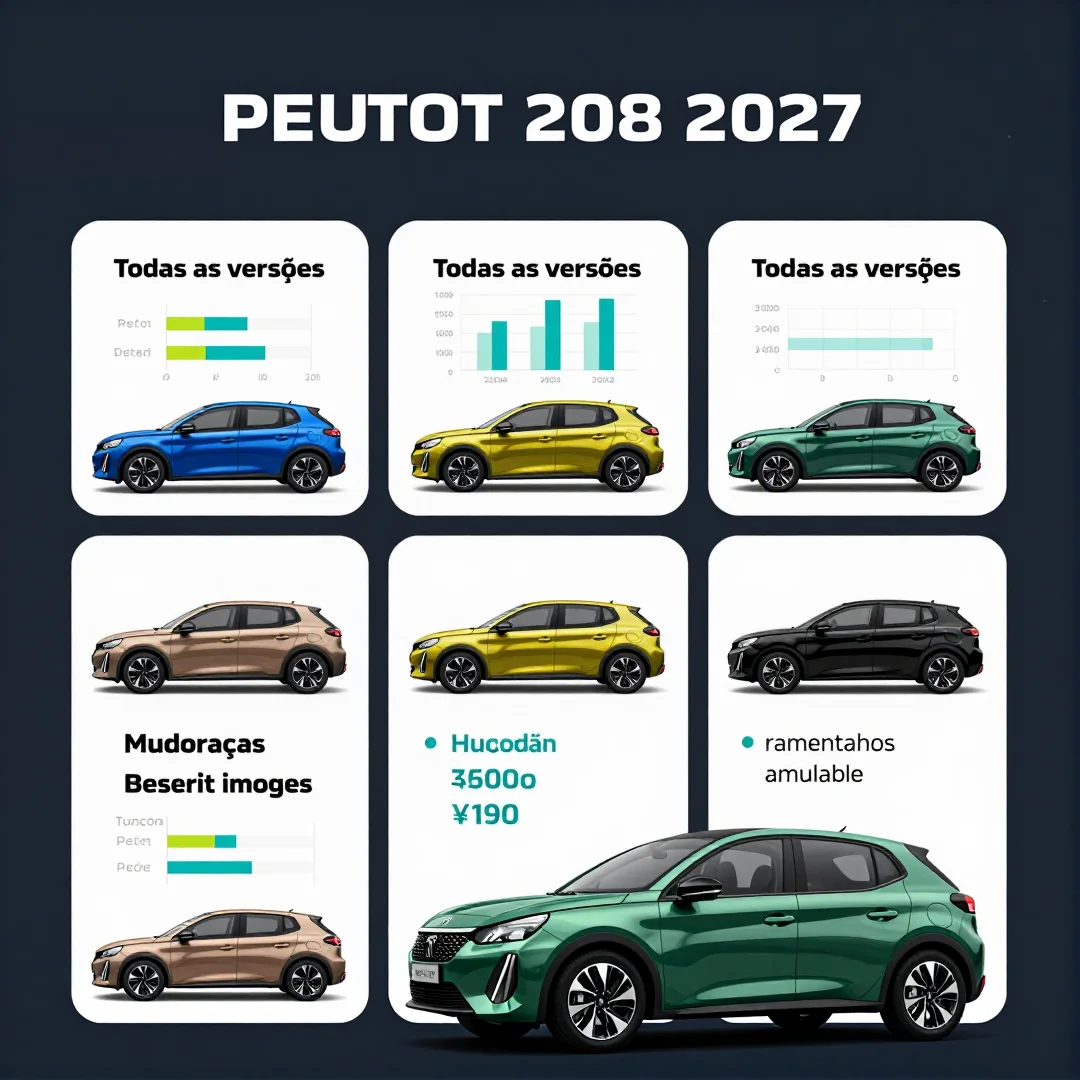 Infográfico - Peugeot 208 2027: todas as versões, preços e mudanças importantes para o consumidor brasileiro conhecer agora