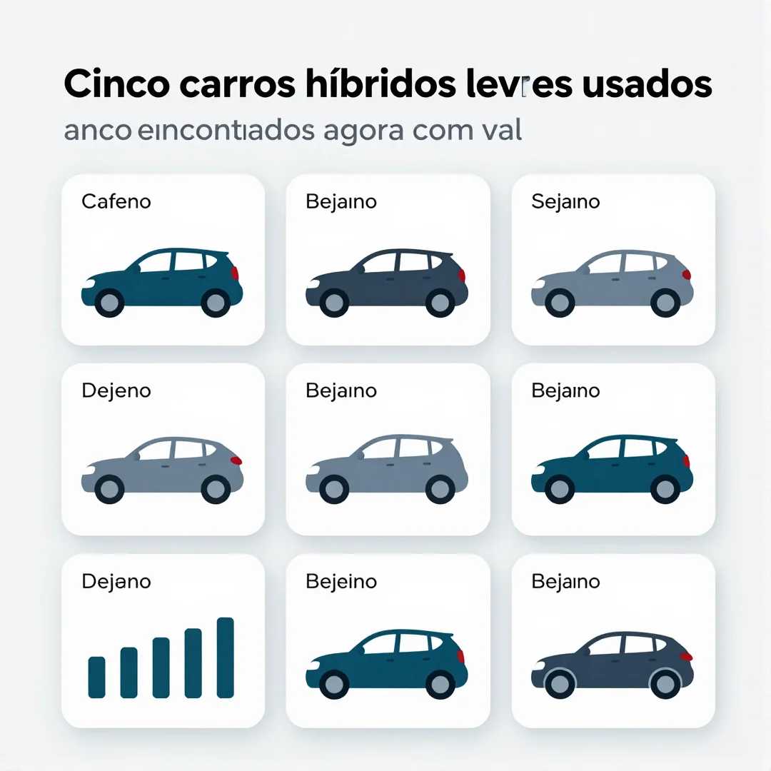 Infográfico - Cinco carros híbridos leves usados encontrados agora com valor acessível a partir de R$ 88 mil