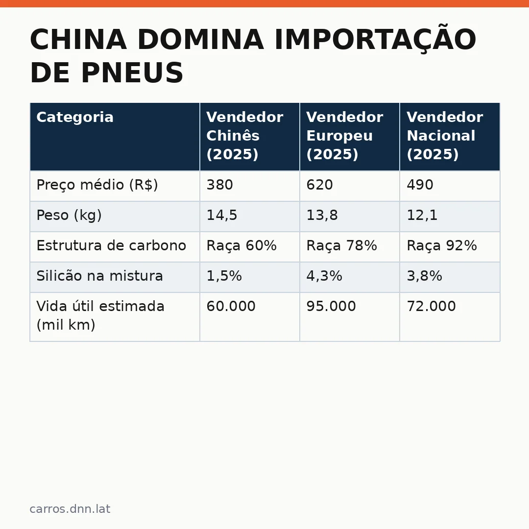 Infográfico - China domina importação de pneus: como isso encarece carros no Brasil
