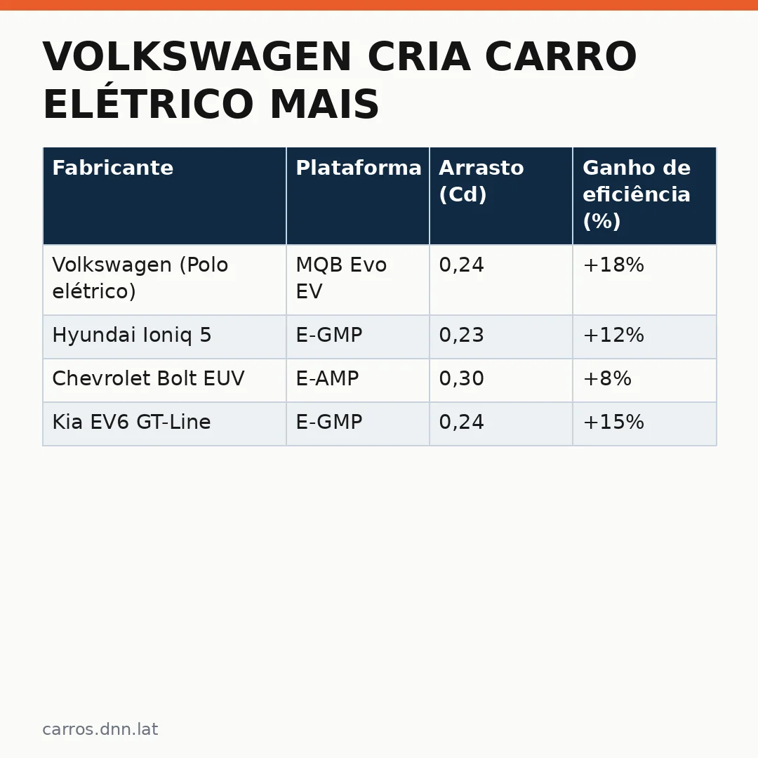 Infográfico - Volkswagen cria carro elétrico mais eficiente do mundo usando base do Polo: análise completa da revolução MEB