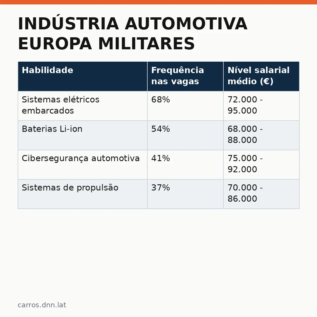 Infográfico - Indústria automotiva Europa militares abre novas vagas no setor elétrico