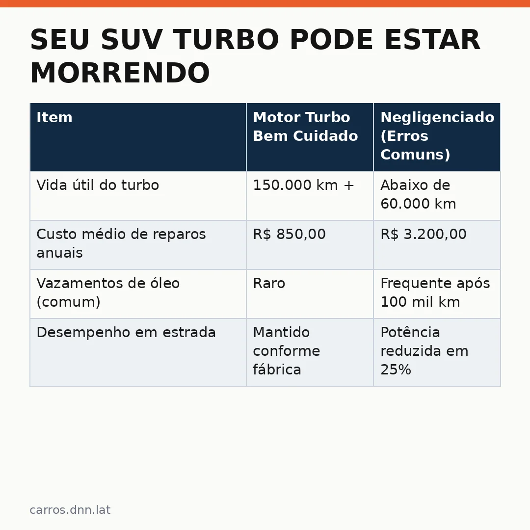 Infográfico - Seu SUV turbo pode estar morrendo aos poucos: 3 erros que você comete todo dia