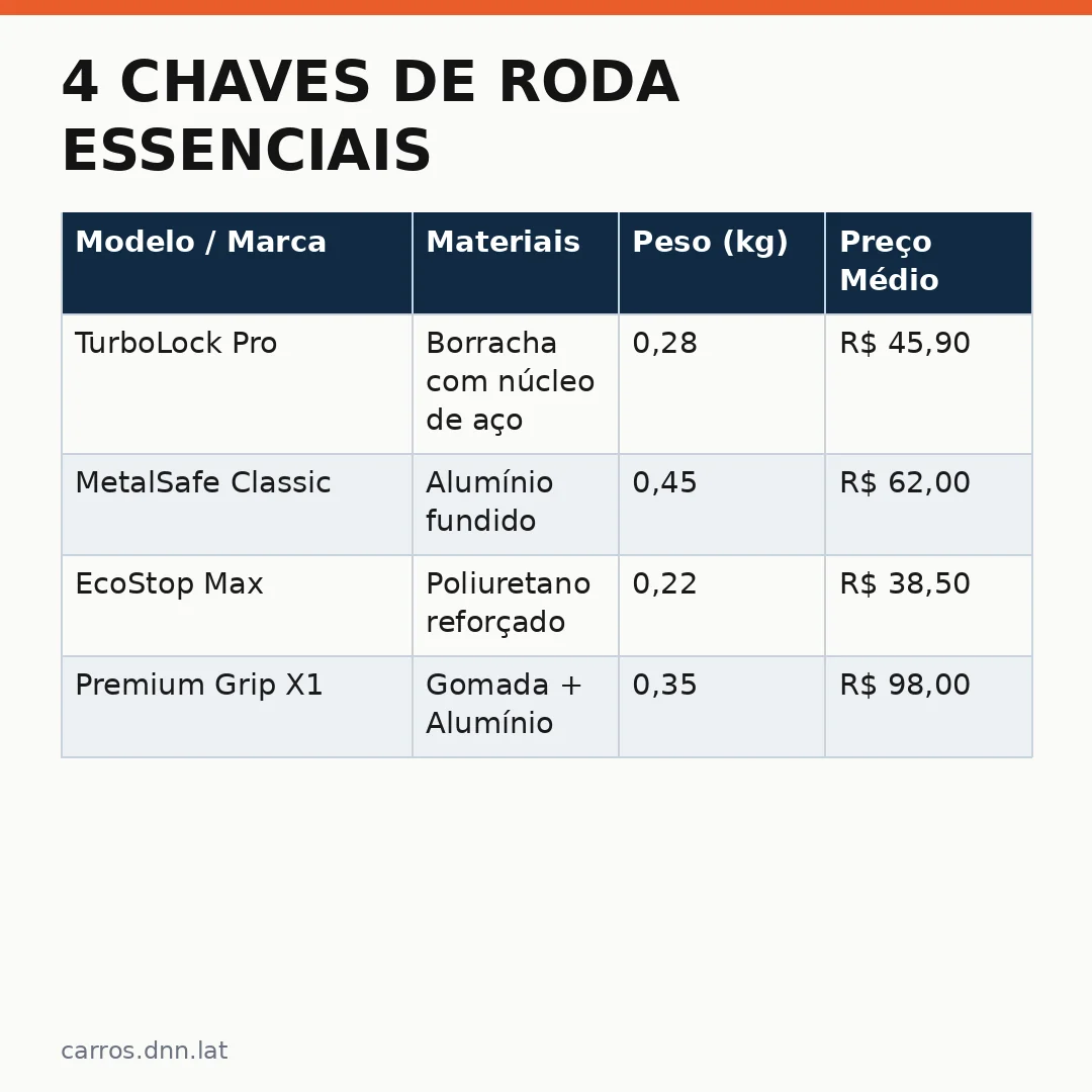 Infográfico - 4 Chaves de Roda Essenciais: Como Usar para Segurança na Troca de Pneu
