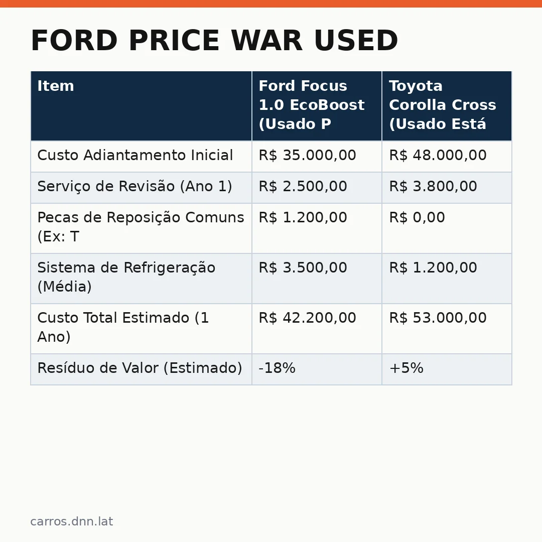 Infográfico - Ford Price War Used: Por Que Evitar o Mercado de Oportunidade Hoje