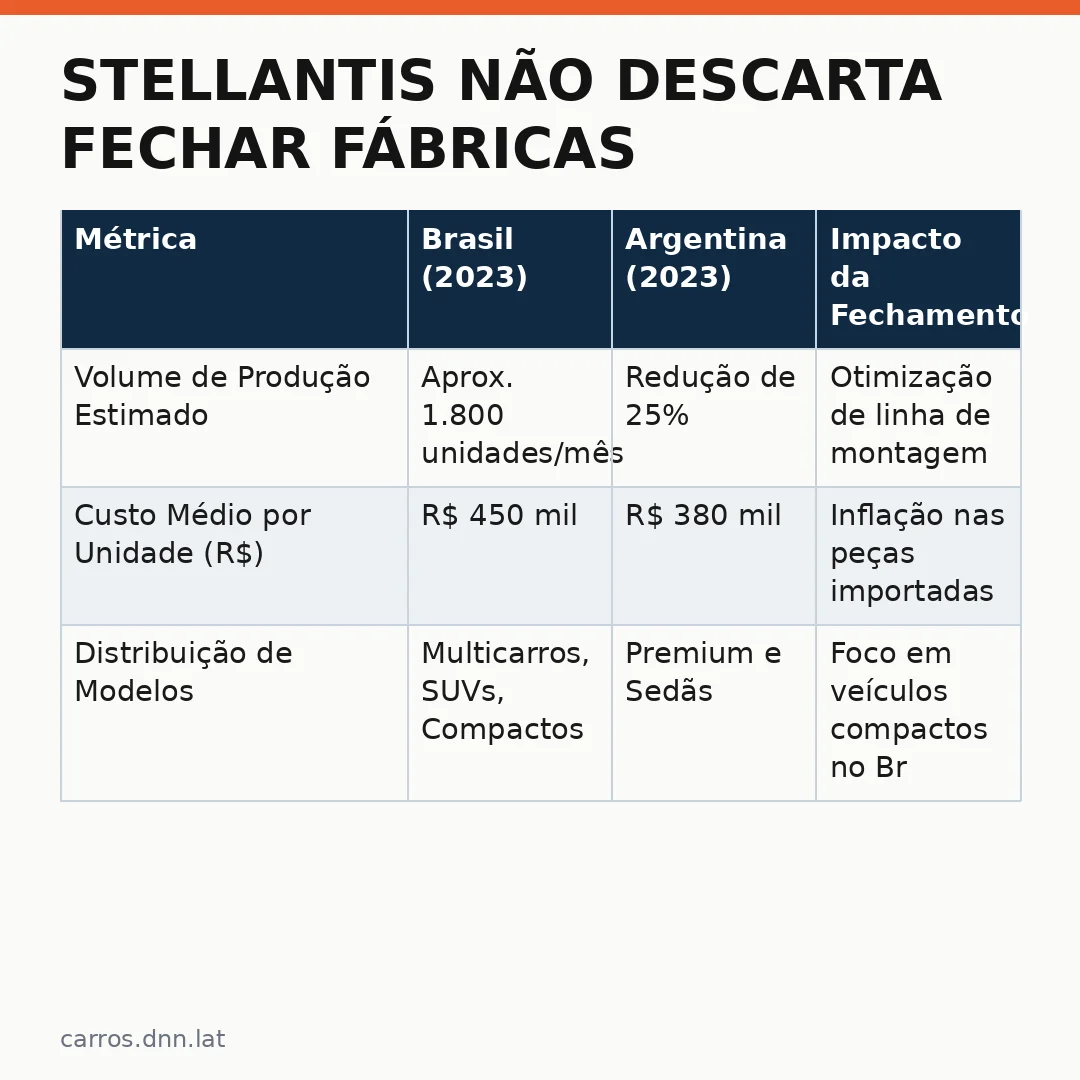 Infográfico - Stellantis não descarta fechar fábricas na Argentina: implicações para o Brasil