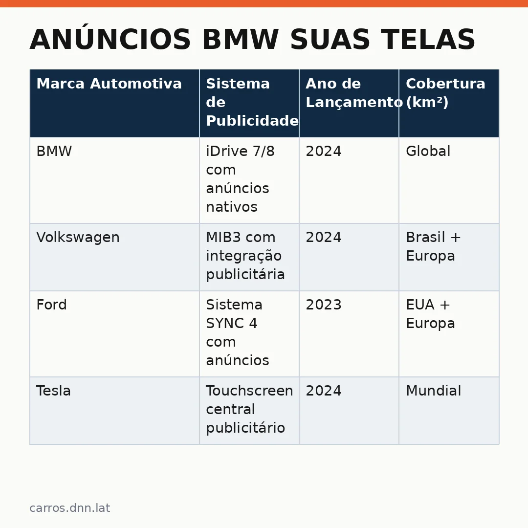 Infográfico - Anúncios BMW suas telas: quando o carro vira uma tela de propaganda