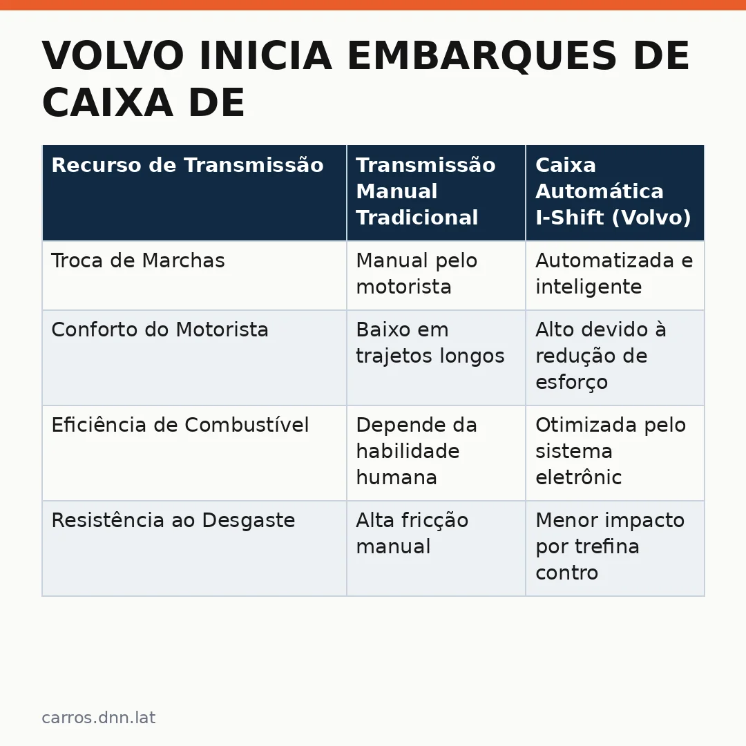 Infográfico - Volvo inicia embarques de caixa de câmbio I-Shift na Índia para fortalecer a logística e transporte pesado