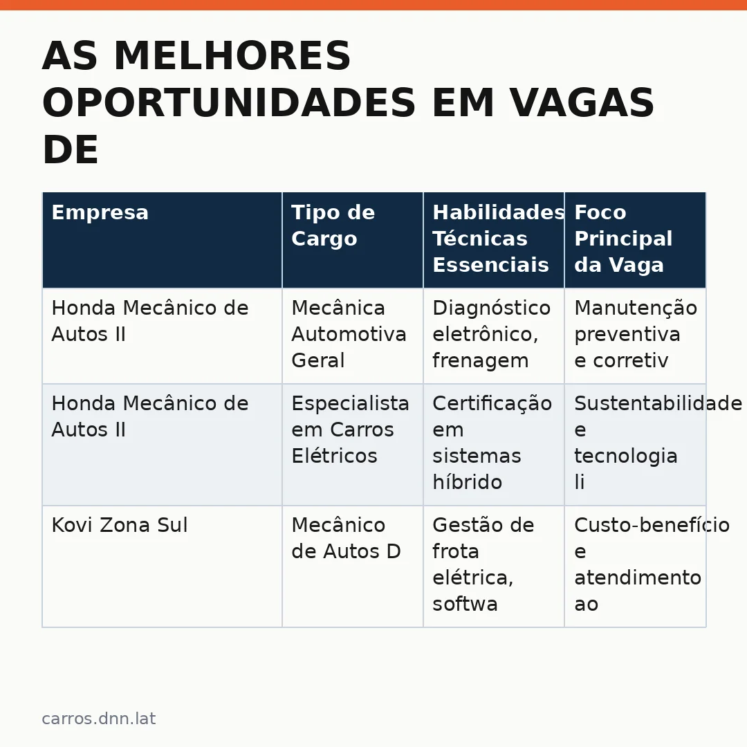 Infográfico - As Melhores Oportunidades em Vagas de Mecânico no Mercado Automotivo de São Paulo